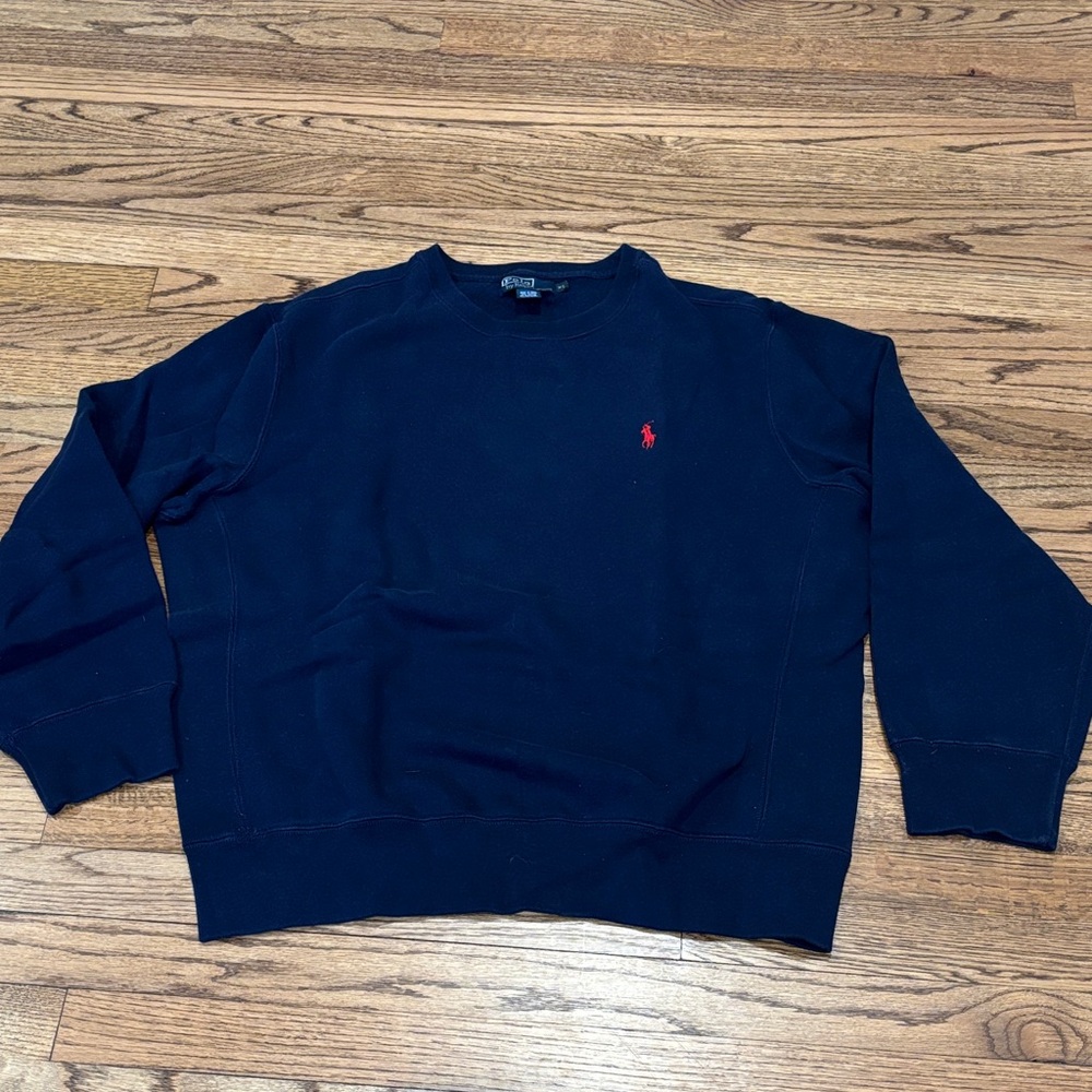 Polo by Ralph Lauren Navy Crewneck Sweatshirt with Red Pony
